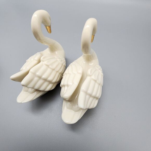 Lenox Swan Figurine Place Card Holder / Cake Topper Figure Gold Trim Vintage 2 - Picture 4 of 12
